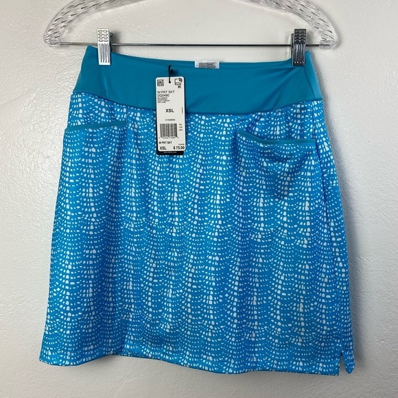 Adidas Golf Teal Blue White‎ Tennis Skort Athletic Workout women’s XSL NWT - Picture 1 of 14